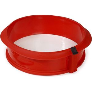 Springvorm 23 cm rood met keramische bodem - bakvorm voor taartjes