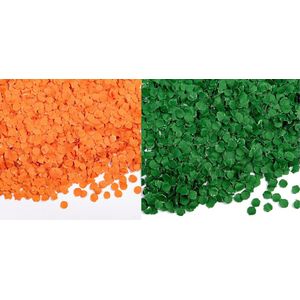 1 Kg confetti rond 1cm oranje/groen - papier - Thema feest festival party verjaardag