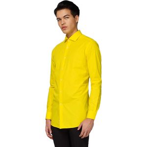 OppoSuits Yellow Fellow Shirt - Heren Overhemd - Casual Effen Gekleurd - Geel - Maat EU 35/36