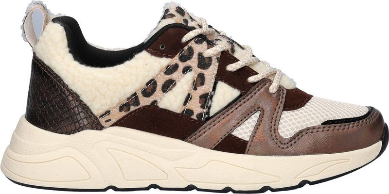 Nelson - Dames Sneaker - Imitatieleer, Mesh-Textiel, Fake Fur - Chunky Loopzool