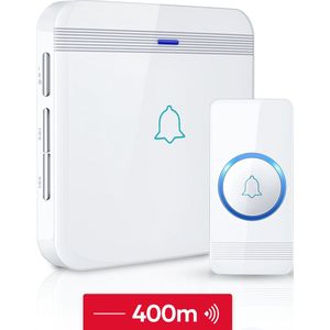 SAVS - Draadloze Deurbel - Wit - Bereik 400 Meter - Waterdicht - 52 Melodieën