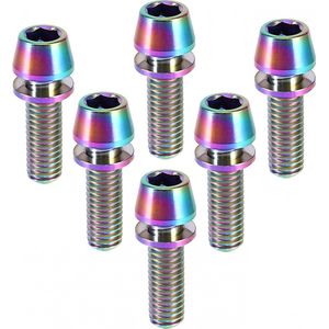 M5 Inbusbout - TC4 - Titaniumlegering M5 x 18 mm - Fiets stuurpen schroeven - met sluitringen - Fietsaccessoires - Bouten inbus - Voor Road Mountain Fiets Stuurpen