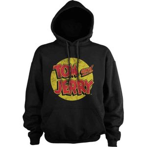 Tom And Jerry Hoodie/trui -M- Washed Logo Zwart