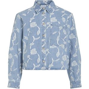 Vila Jas Viianais Jacquard Denim Jacket 14105498 Light Blue Deni/jacquard Dames Maat - 40