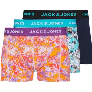 JACK & JONES Jacdamian trunks (3-pack) - heren boxers normale lengte - blauw en lavendel paars - Maat: L