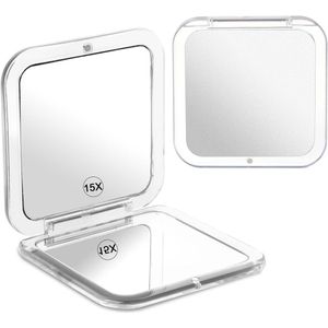 Folding Makeup Mirror - Dubbelzijdige Make-up Spiegel - Grijs - Draagbare Reisspiegel