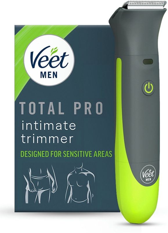 Veet Men Total Pro Intieme Trimmer voor Mannen - Scheerapparaat voor Lichaam, Baard en Schaamhaar - Veilig en Zacht Trimmen van de Gevoelige Gebieden