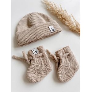 Merino wol sloffen – Zand - baby sloffen - newborn sokken