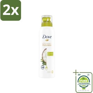 Dove Shower Foam Coconut Oil 200 ml - Voordeelverpakking - 2 stuks - Dove douchemousse - Kokosdouche