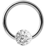 Lucardi Dames Helixpiercing ring met kristal - Piercing - Cadeau - Moederdag - Staal - Zilverkleurig