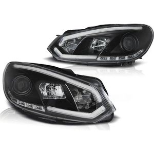 Koplampen dagrijlicht VW GOLF 6 10 08-12 ZWART TUBE LIGHTS TRU DRL