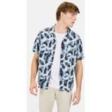 Overhemd - All-Over Patroon - Seersucker - Korte Mouwen - Elastische Stof