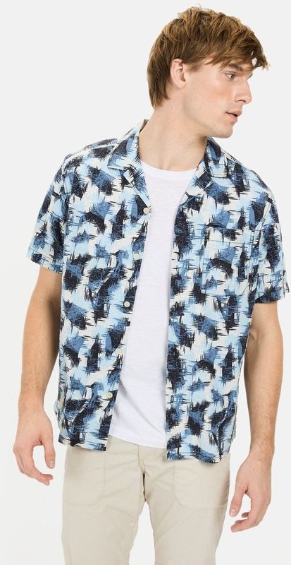 Overhemd - All-Over Patroon - Seersucker - Korte Mouwen - Elastische Stof