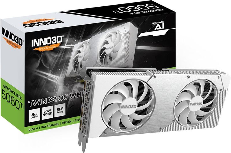 INNO3D - GeForce RTX 5060 Ti TWIN X2 OC - Videokaart - 8GB - GDDR7 - PCIe 5.0 - 1x HDMI 2.1b - 3x DisplayPort 2.1a