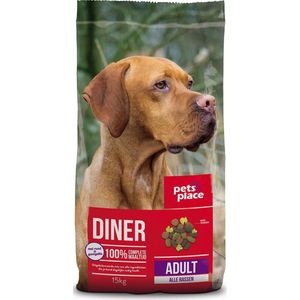 Pets Place Adult Diner - Hondenvoer - Gevogelte&Vlees - 15 kg