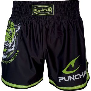 PunchR™ Dominate Tiger Muay Thai Fight Short Zwart Groen - L