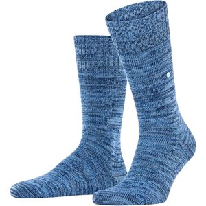 Burlington - Knitting Hill - Heren Sokken - Blauw Marine - Wol Katoen Gedessineerd - 1 Paar