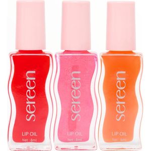 Sereen - Hydrating Trio tinted Lip Oil - Watermelon - Passion Fruit - Pomegranate - Lip Gloss - 8 Ml - Vegan