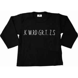 Shirt grote zus-zwart-.k w.rd gr.t. z.s-bekendmaking zwangerschap-Maat 80