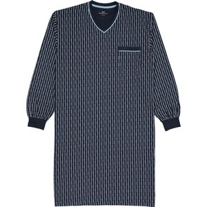 Gotzburg heren nachthemd - blauw met lichtblauw en wit dessin - Maat: XXL