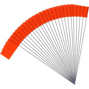 Markeringsvlaggen 50st 51x76cm met Stalen Paal Vinyl Paalvlag Yard Flags voor Industriële Ondergrondse Nutsvoorzieningen Rioleringen Landschapsarchitectuur (Oranje) Washing Machine
