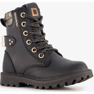 Blue Box meisjes veterboots zwart met gouden details - Maat 22