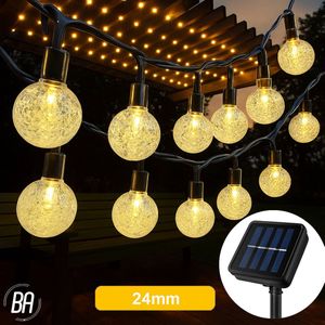 Best Active Solar Crystal Tuinverlichting op Zonne Energie - 50 LED Lichtsnoer Buiten - 9,5 Meter - Warm Wit Licht - 24 mm - IP65 Waterbestendig - Buitenverlichting Lichtslinger - Lichtsnoeren - Tuinlampen op Zonneenergie Buiten