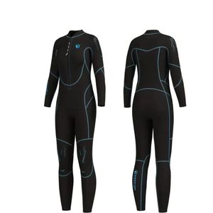 Nivard Wetsuit Dames - Swimsuit - Shorty - Surfpak - Duikpak - Lange Mouw - Zwemsuit - Zwart - XS