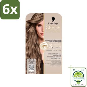 Schwarzkopf - Haarkleuring - Creme Supreme 7-16 - Cool Donker Asblond - 245g - Voordeelverpakking - 6 stuks - Asblond haar - Permanente haarkleur