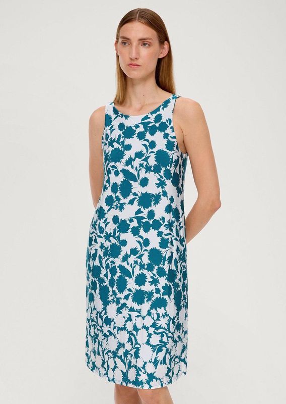 Jurk - Bloemenprint - Viscose - Mouwloos - Knielengte