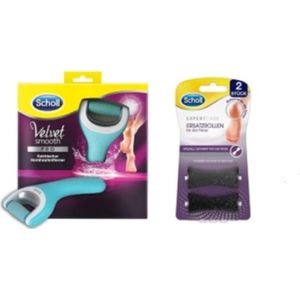 Scholl Velvet Smooth + 1 Verpakking met 2 stuks Navulling - Scholl -Eelt verwijderaar -Voetverzorging- Scholl velvet smooth -huidverzorging- Voetfijl- Eeltverwijderaar .