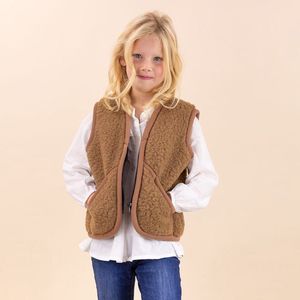Wollen vestje met rits kids bruin