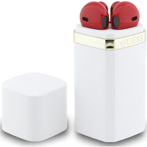 Guess Draadloze Oordopjes met Oplaadcase - Bluetooth 5.4 - 4,5 Uur Speeltijd - USB-C Snelladen - Luxe Witte Edition - In-Ear Earbuds met Microfoon