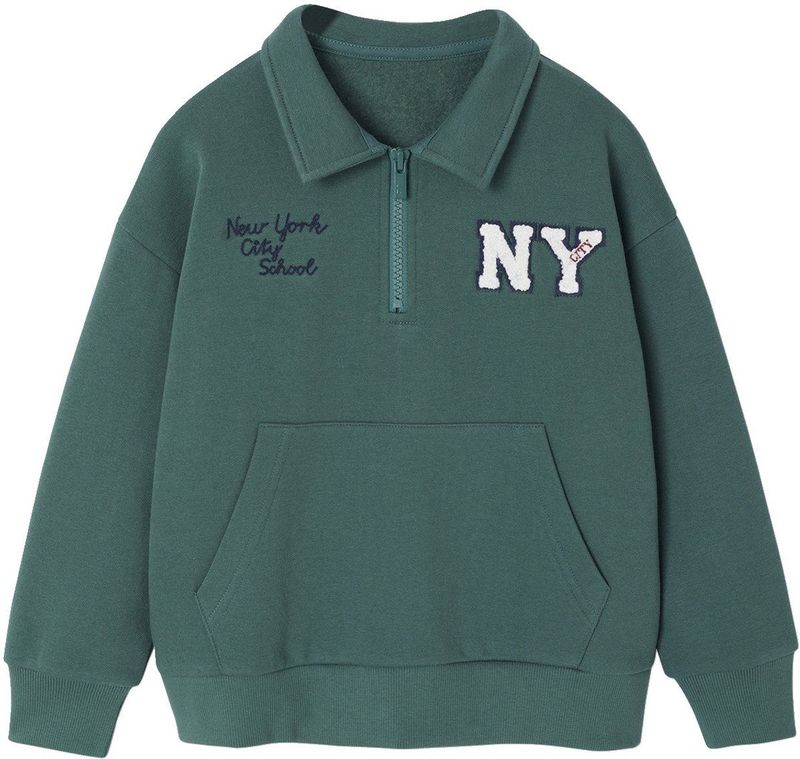 Vertbaudet - Geborduurde Sweater - Jongens - Opstaande Kraag