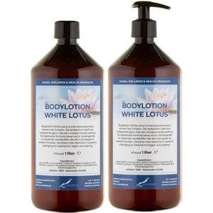 Bodylotion White Lotus 1 Liter - met gratis pomp - set van 2 stuks