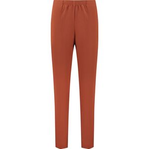 Coraille dames broek, Anke met elastische tailleband, brique, maat 46 (maten 36 t/m 52) stretch, fijne kwaliteit, zonder rits, steekzakken