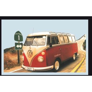 VW Bulli - T1 California - Spiegel met Omlijsting - 22x32cm