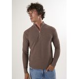 Felix Hardy - Pullover - Bruin - 100% Katoen - Heren - Halve Rits