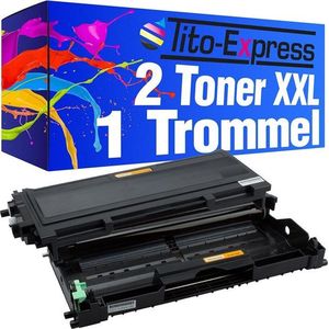 PlatinumSerie® 2 x toner & drum XXL black alternatief voor Brother TN-2000 & DR2000