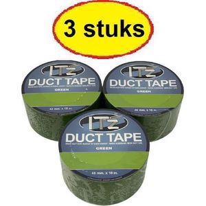 IT'z Duct Tape 25- Groen 3 stuks  48 mm x 10m |  tape - plakband - ducktape - ductape