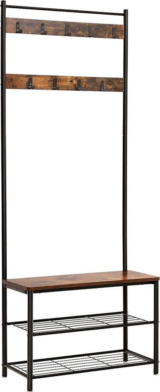 Kapstok - Donkerbruin - Vintage - Kledingrek - Industrieel Ontwerp