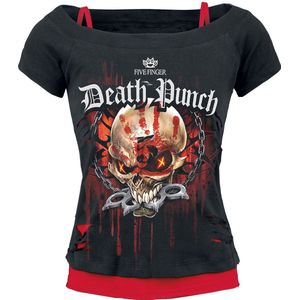 Five Finger Death Punch Assassin T-shirt zwart-rood M Dames