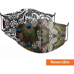 Mondkapje Art Kappie - Peacock Kiss