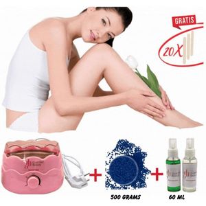 Guardian Beauty Wax Warmer - Ontharingset - Roze - 500g Fresh Linen Scent Harde Wasbonen - 60ml Pre en Na Wax Spray - Met Gratis 20 stuks Spatels