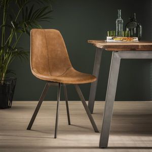 Eleonora neba eetkamerstoel antraciet vintage pu-leder kunstleer meubels outlet | beslist.nl