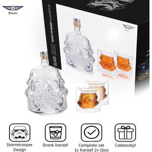 Whiskey Decanteerkaraf - Stormtrooper design - Luxe Karaf Set - 2x Glas & Karaf - Wijn Decanteer karaf - 650 ML