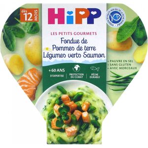 HiPP Les Petits Gourmets Aardappel Fondue Groene Groenten Zalm Vanaf 12 Maanden 230 g