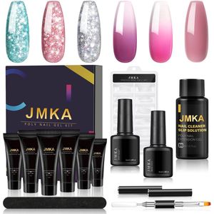 JMKA Extenstion kit | Polygel nagels | Gelnagels | Nepnagels | Gellak set | UV Gel | Nail Art Pakket | Buildergel | Starterset- 6 KLEUREN SET - 15 ML - polygel kit - polygel nagels - polygel kleuren
