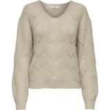 JDY - JDYBADUT - Gebreide Pullover - Gebroken Wit - V-Hals - Lange Mouwen - Glitterdetail