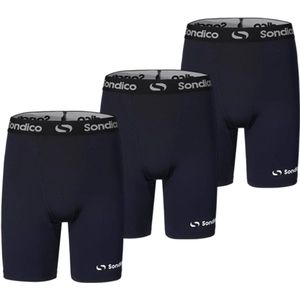 3-Pack Sondico Slindingshort - Sportshort - Lengte 15 cm - Heren - Navy - Maat S